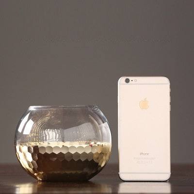 Transparent Honeycomb Glass Vase