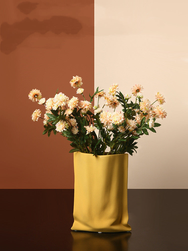 Electroplated Silver Ceramic Vase