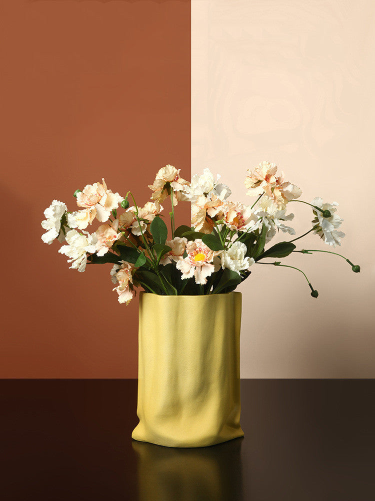 Electroplated Silver Ceramic Vase
