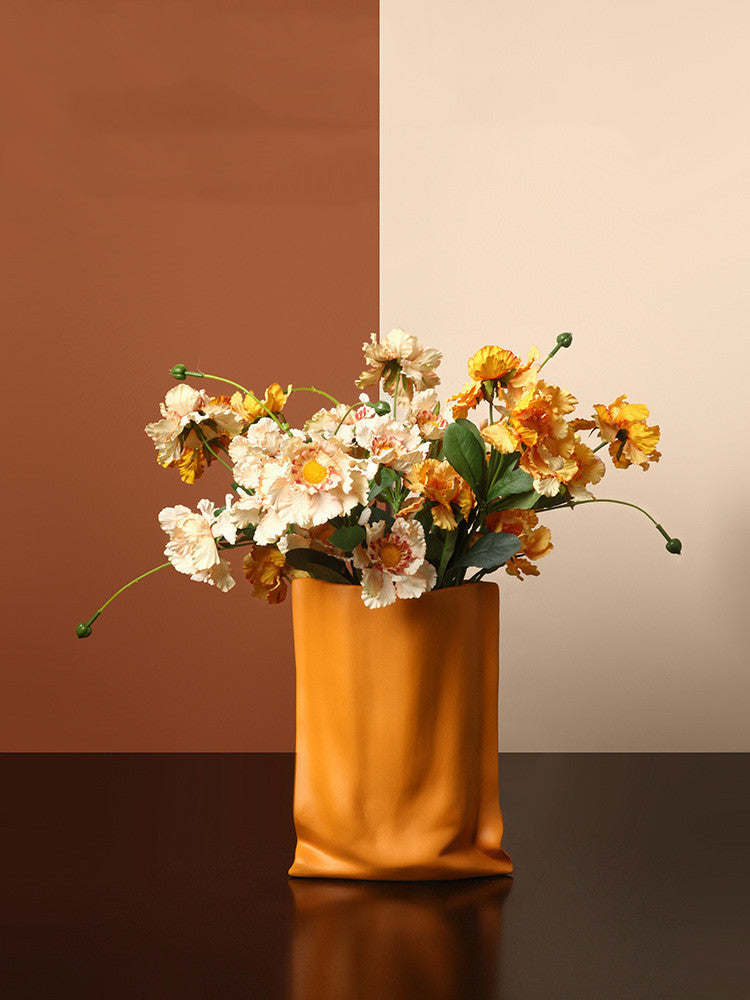Electroplated Silver Ceramic Vase