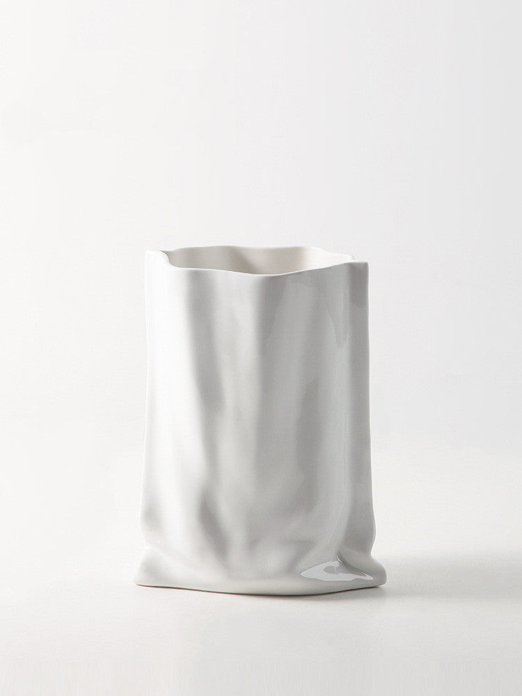 Electroplated Silver Ceramic Vase