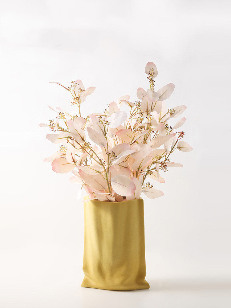 Electroplated Silver Ceramic Vase