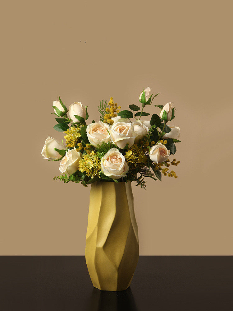 Electroplated Silver Ceramic Vase
