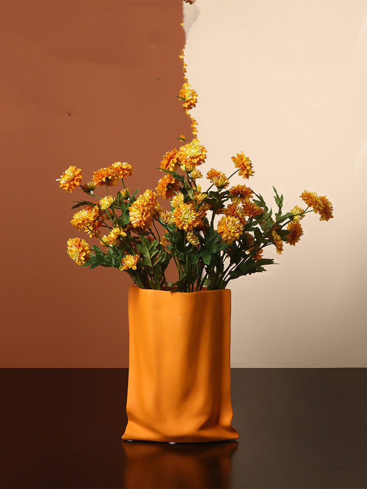 Electroplated Silver Ceramic Vase