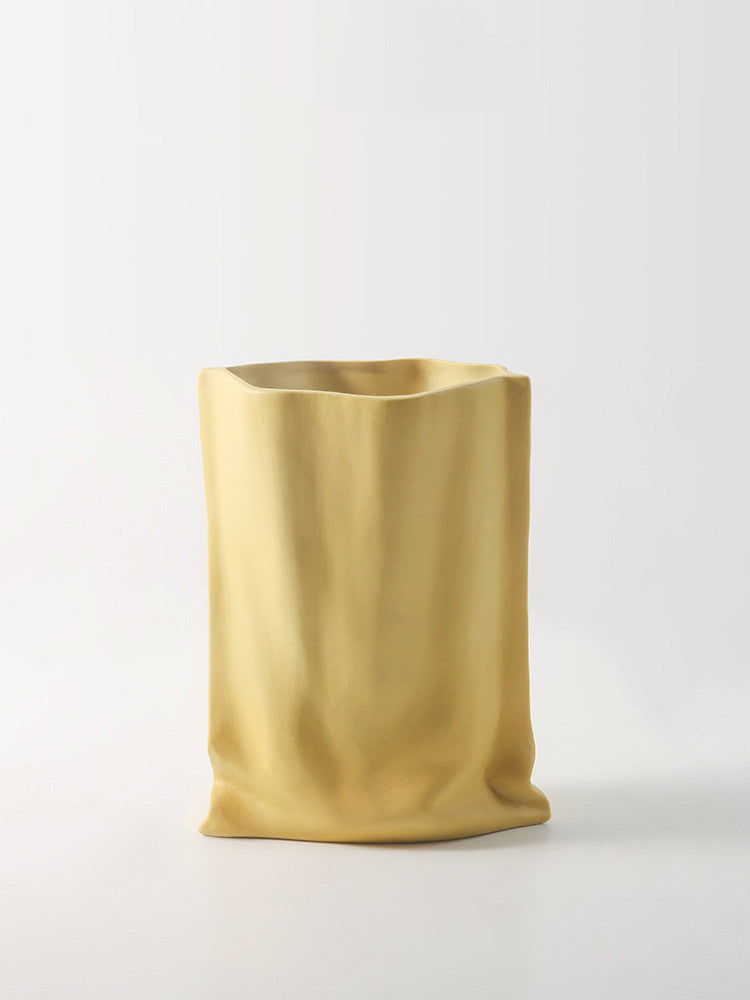Electroplated Silver Ceramic Vase