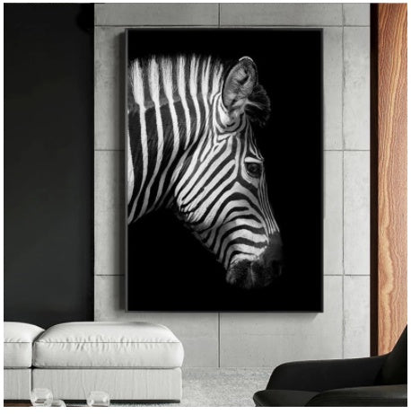 Black And White Zebra Wall Art Canvas Painting Wall Poster Living for Room Decor