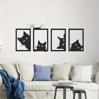 Black Cat Metal Wall Decoration