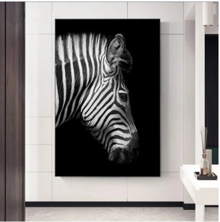 Black And White Zebra Wall Art Canvas Painting Wall Poster Living for Room Decor