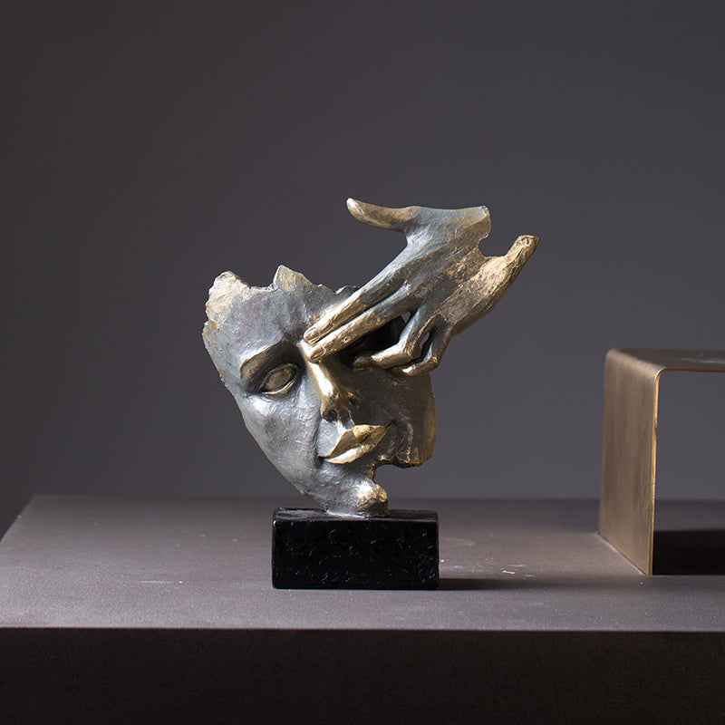 Modern Ornaments. Human Face Statue