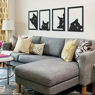 Black Cat Metal Wall Decoration