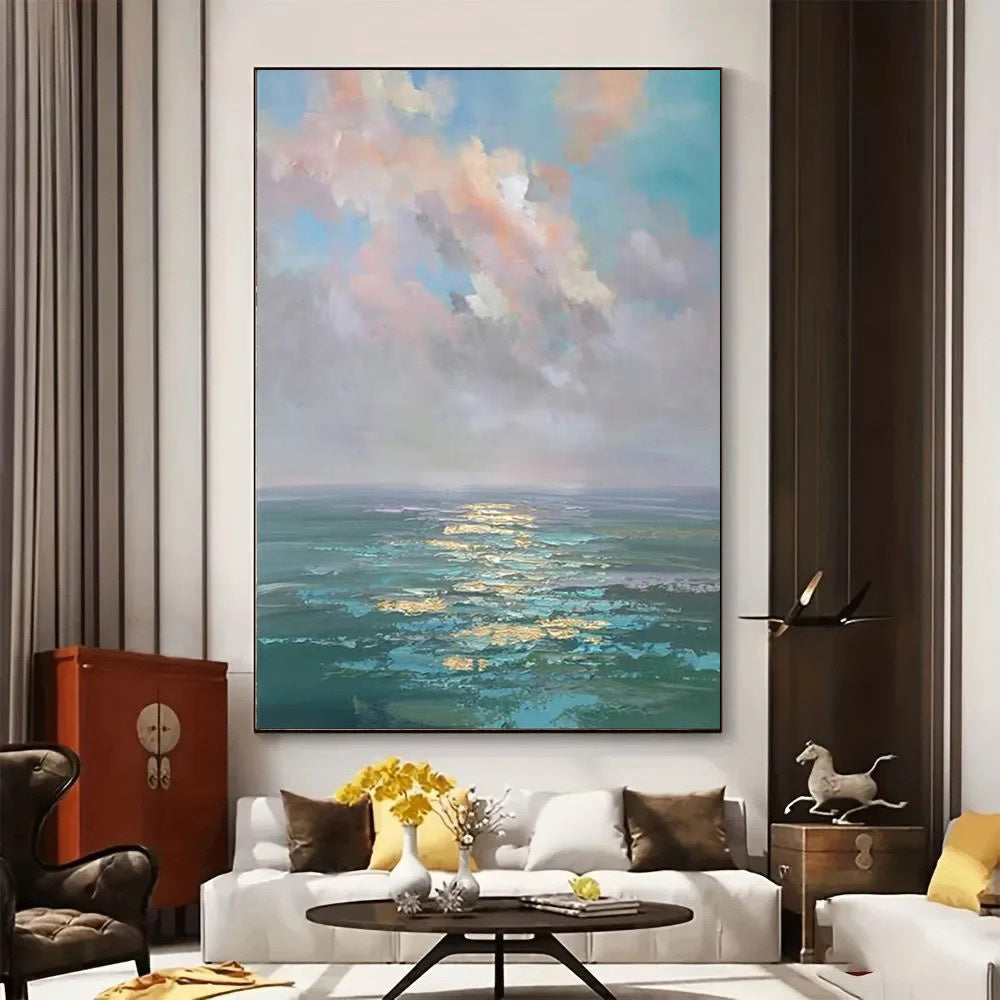 Handmade Oil Painting - Ocean Landscape. Frameless and Unstretched.