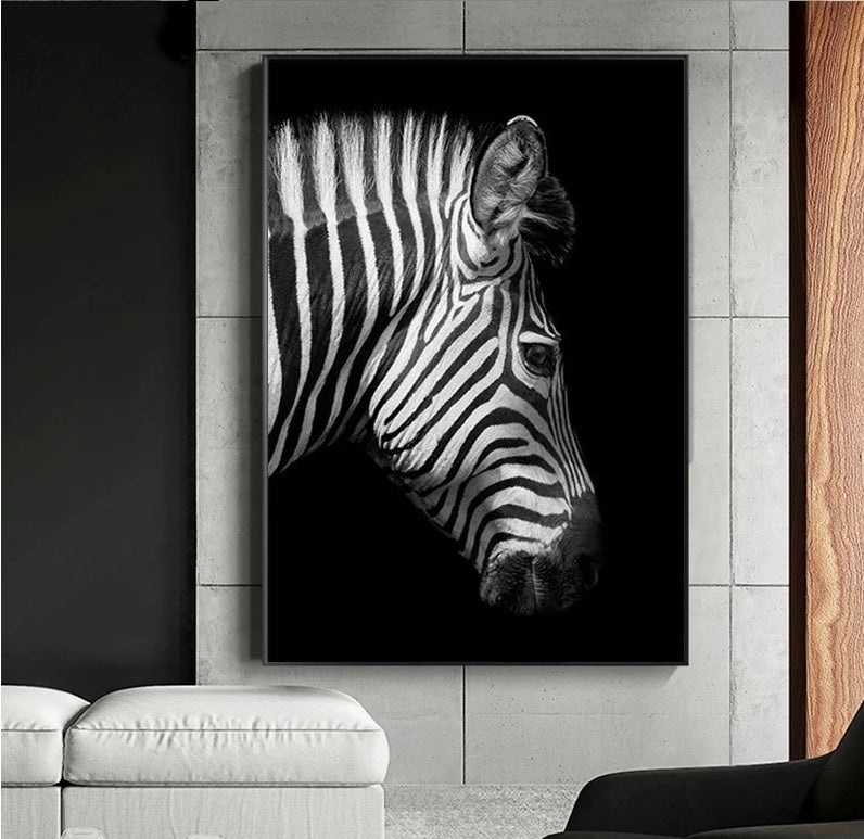 Black And White Zebra Wall Art Canvas Painting Wall Poster Living for Room Decor