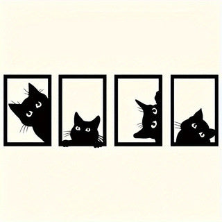 Black Cat Metal Wall Decoration