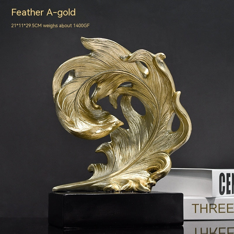 Abstract Feather Shape Sculpture