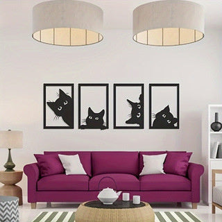 Black Cat Metal Wall Decoration