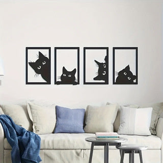Black Cat Metal Wall Decoration